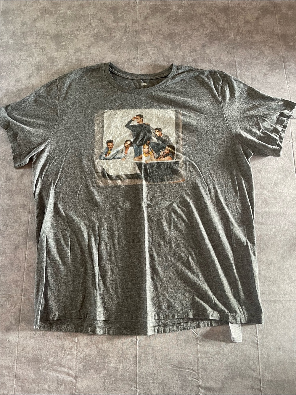 Old Navy Charcoal Graphic Crewneck Tee with Group Portrait